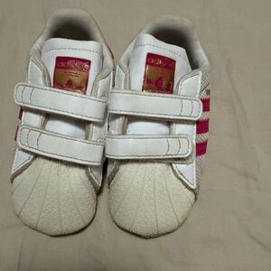Adidas White and Pink Sneakers with Flexible Sole